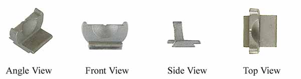 Rear sight,
Longrifle style,
with skirt over dovetail,
wax cast steel